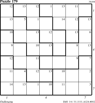 Step-by-Step Instructions for Puzzle 179 with all 14 steps marked