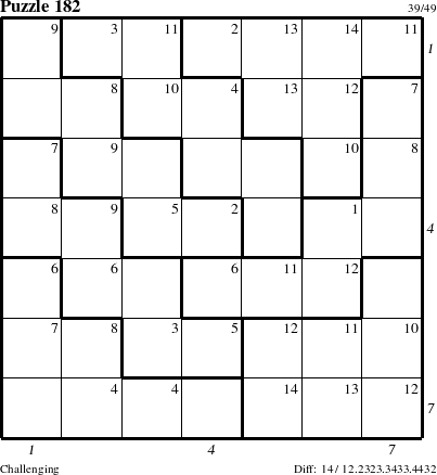 Step-by-Step Instructions for Puzzle 182 with all 14 steps marked