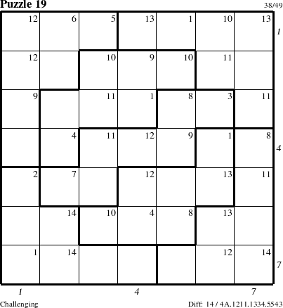 Step-by-Step Instructions for Puzzle 19 with all 14 steps marked