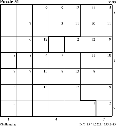 Step-by-Step Instructions for Puzzle 31 with all 13 steps marked