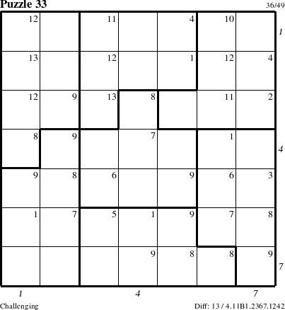 Step-by-Step Instructions for Puzzle 33 with all 13 steps marked