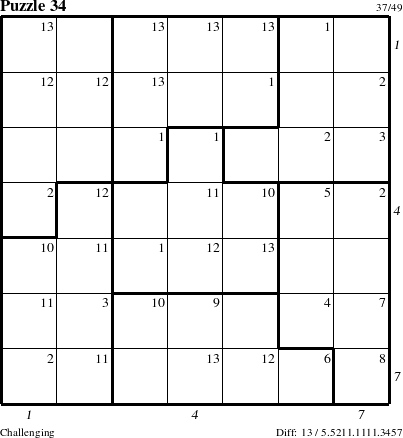 Step-by-Step Instructions for Puzzle 34 with all 13 steps marked