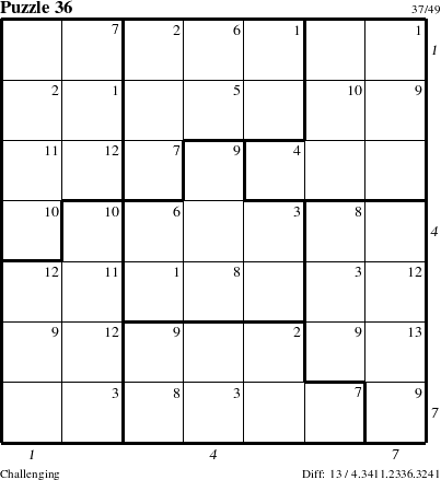 Step-by-Step Instructions for Puzzle 36 with all 13 steps marked