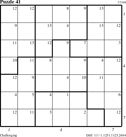 Step-by-Step Instructions for Puzzle 41 with all 13 steps marked