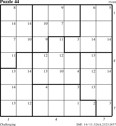 Step-by-Step Instructions for Puzzle 44 with all 14 steps marked