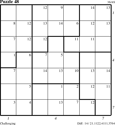 Step-by-Step Instructions for Puzzle 48 with all 14 steps marked