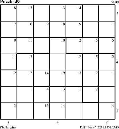 Step-by-Step Instructions for Puzzle 49 with all 14 steps marked