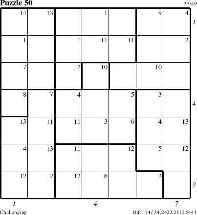 Step-by-Step Instructions for Puzzle 50 with all 14 steps marked