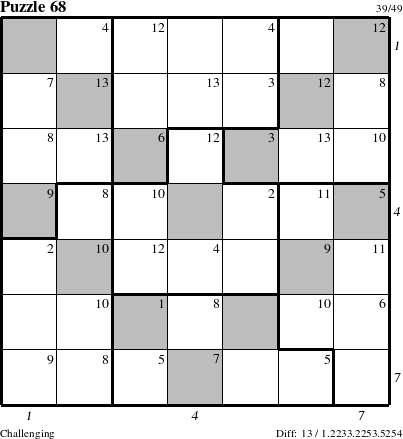 Step-by-Step Instructions for Puzzle 68 with all 13 steps marked