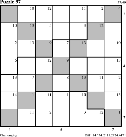 Step-by-Step Instructions for Puzzle 97 with all 14 steps marked