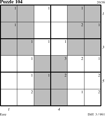 Step-by-Step Instructions for Puzzle 104 with all 3 steps marked