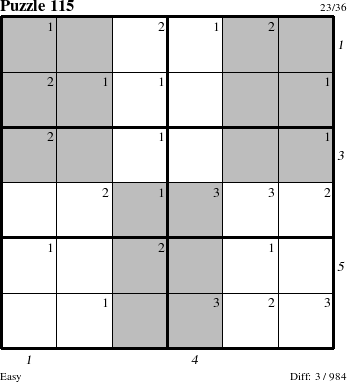 Step-by-Step Instructions for Puzzle 115 with all 3 steps marked