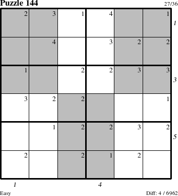 Step-by-Step Instructions for Puzzle 144 with all 4 steps marked