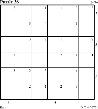 Step-by-Step Instructions for Puzzle 36 with all 4 steps marked