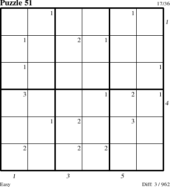 Step-by-Step Instructions for Puzzle 51 with all 3 steps marked