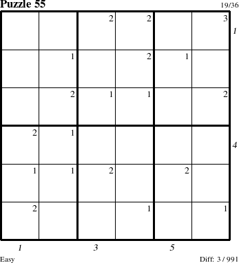 Step-by-Step Instructions for Puzzle 55 with all 3 steps marked