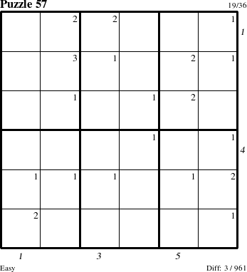 Step-by-Step Instructions for Puzzle 57 with all 3 steps marked