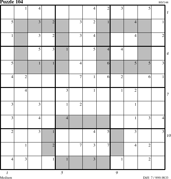 Step-by-Step Instructions for Puzzle 104 with all 7 steps marked