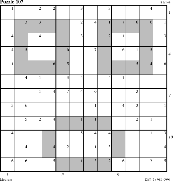 Step-by-Step Instructions for Puzzle 107 with all 7 steps marked