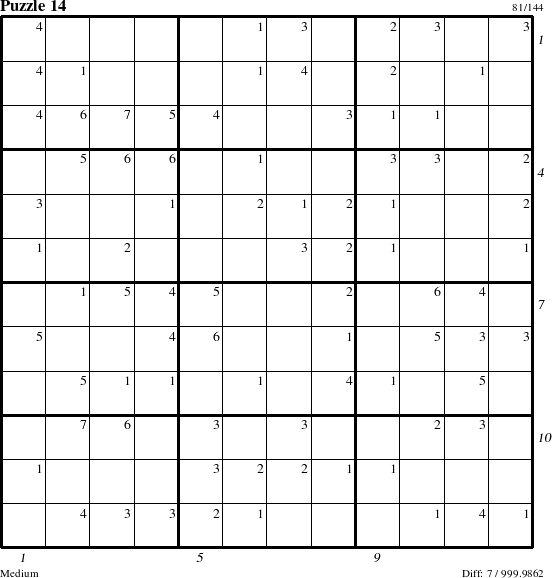 Step-by-Step Instructions for Puzzle 14 with all 7 steps marked