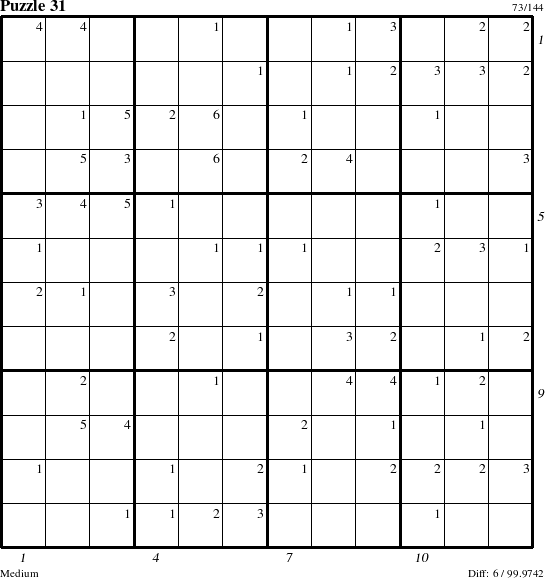 Step-by-Step Instructions for Puzzle 31 with all 6 steps marked