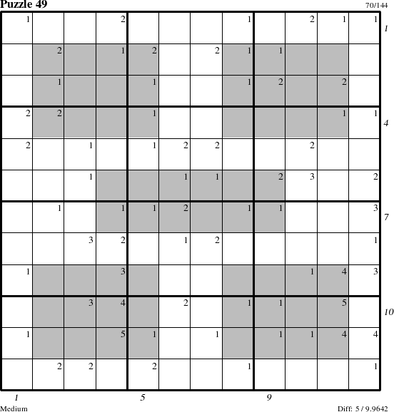 Step-by-Step Instructions for Puzzle 49 with all 5 steps marked