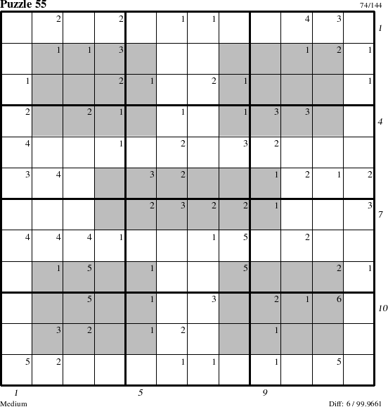 Step-by-Step Instructions for Puzzle 55 with all 6 steps marked