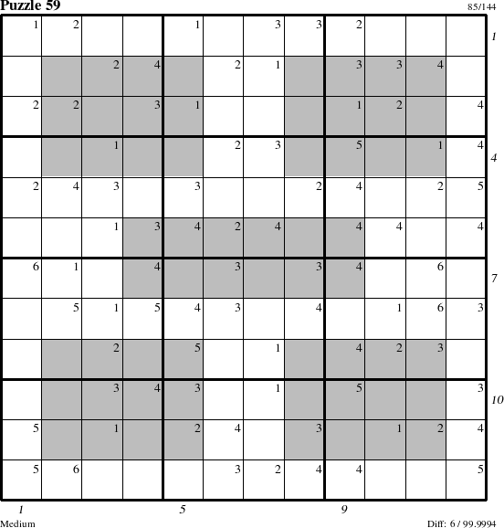 Step-by-Step Instructions for Puzzle 59 with all 6 steps marked