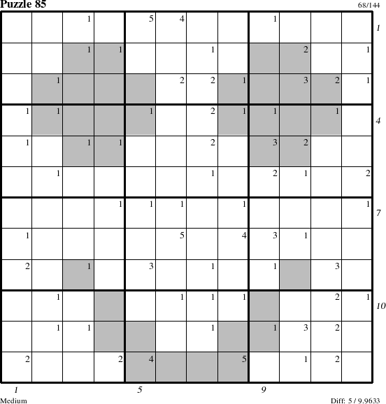 Step-by-Step Instructions for Puzzle 85 with all 5 steps marked