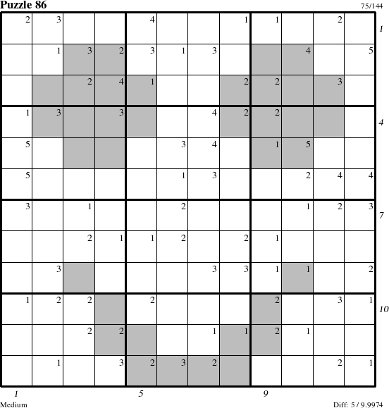 Step-by-Step Instructions for Puzzle 86 with all 5 steps marked