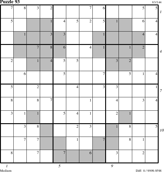 Step-by-Step Instructions for Puzzle 93 with all 8 steps marked