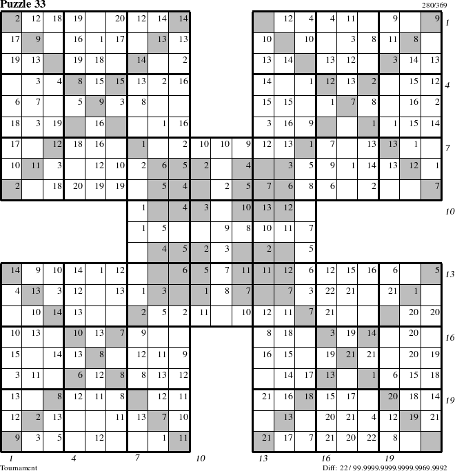 Step-by-Step Instructions for Puzzle 33 with all 22 steps marked