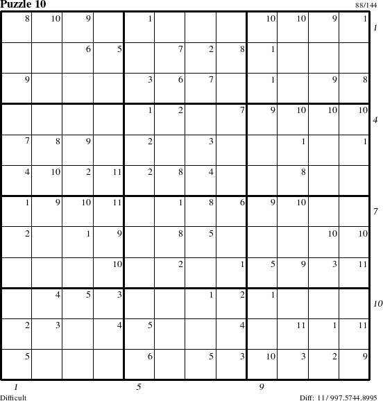 Step-by-Step Instructions for Puzzle 10 with all 11 steps marked