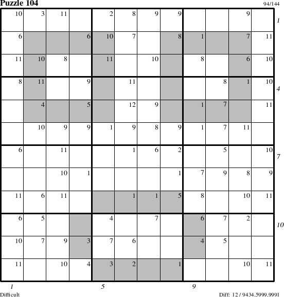 Step-by-Step Instructions for Puzzle 104 with all 12 steps marked