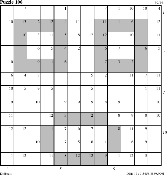 Step-by-Step Instructions for Puzzle 106 with all 13 steps marked