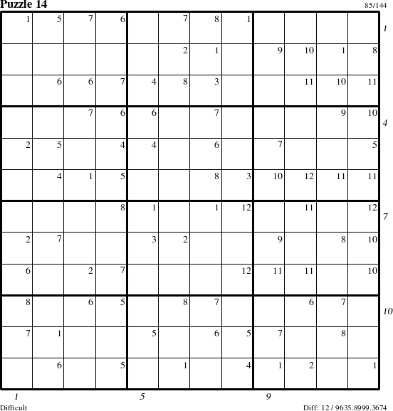 Step-by-Step Instructions for Puzzle 14 with all 12 steps marked