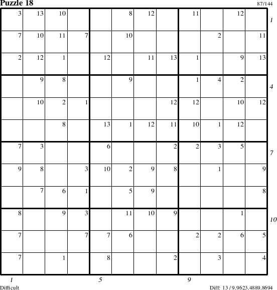 Step-by-Step Instructions for Puzzle 18 with all 13 steps marked