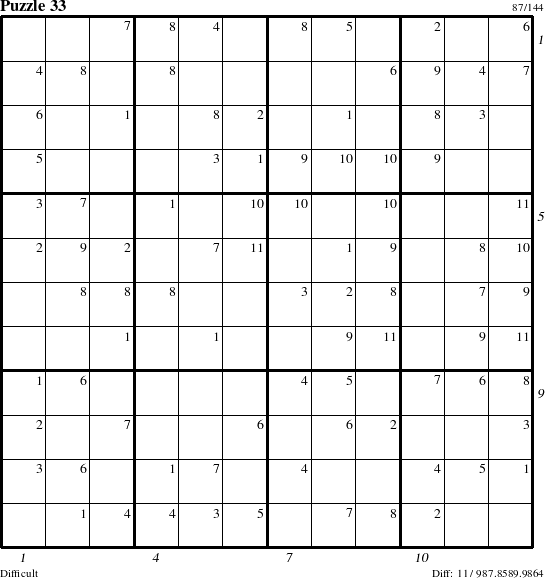 Step-by-Step Instructions for Puzzle 33 with all 11 steps marked