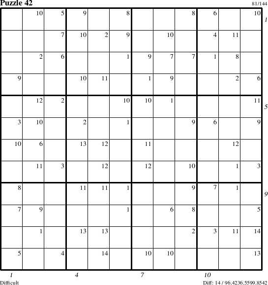 Step-by-Step Instructions for Puzzle 42 with all 14 steps marked