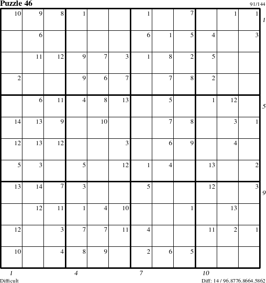 Step-by-Step Instructions for Puzzle 46 with all 14 steps marked