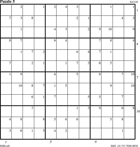 Step-by-Step Instructions for Puzzle 5 with all 10 steps marked