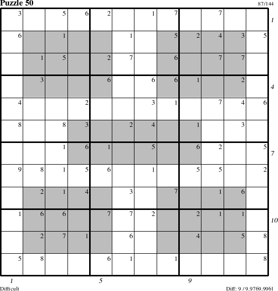 Step-by-Step Instructions for Puzzle 50 with all 9 steps marked