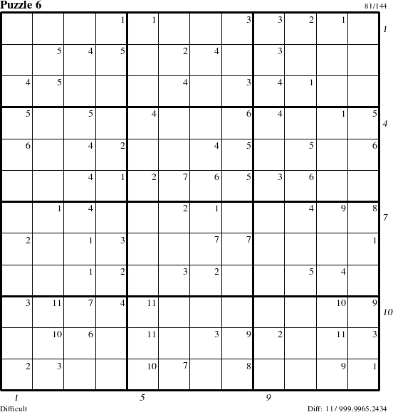 Step-by-Step Instructions for Puzzle 6 with all 11 steps marked