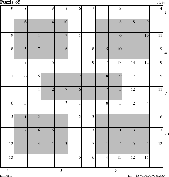 Step-by-Step Instructions for Puzzle 65 with all 13 steps marked