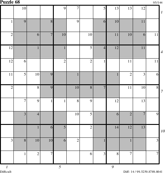 Step-by-Step Instructions for Puzzle 68 with all 14 steps marked