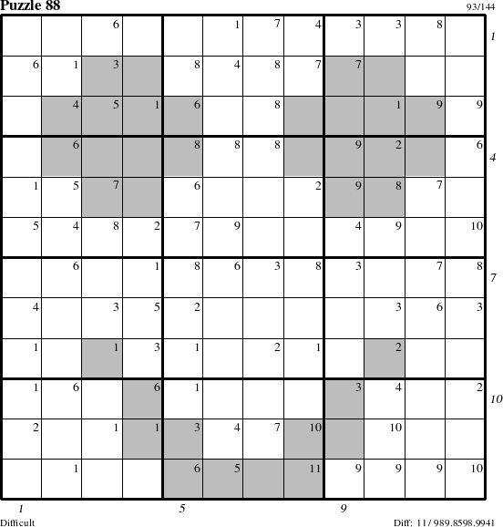 Step-by-Step Instructions for Puzzle 88 with all 11 steps marked