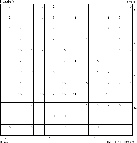 Step-by-Step Instructions for Puzzle 9 with all 11 steps marked