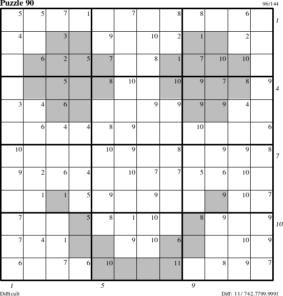 Step-by-Step Instructions for Puzzle 90 with all 11 steps marked