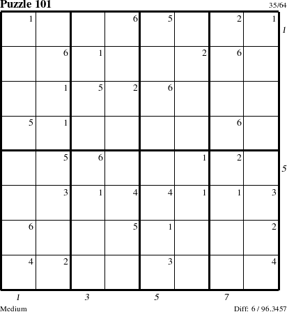 Step-by-Step Instructions for Puzzle 101 with all 6 steps marked