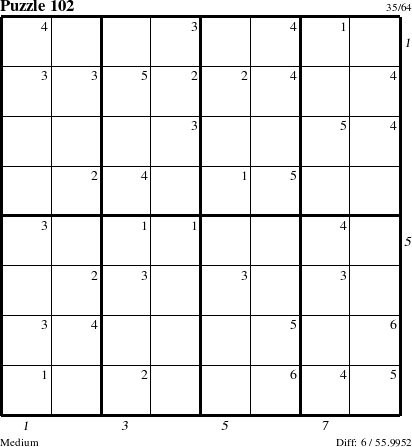 Step-by-Step Instructions for Puzzle 102 with all 6 steps marked